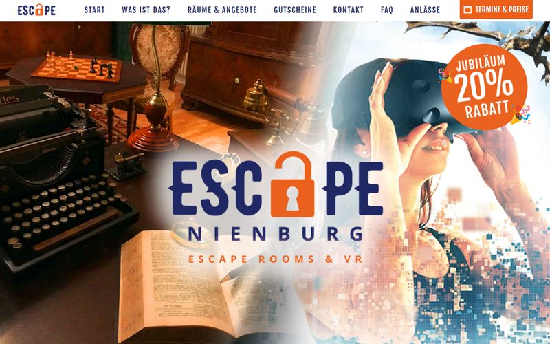 Website von Escape Nienburg